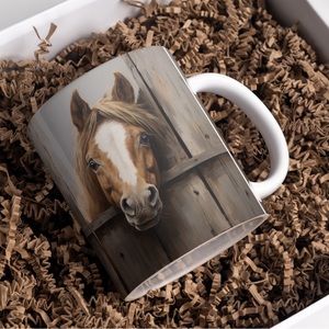 Handmade Stable Horse Coffee Mug | New 15oz Sublimated Coffee Mug